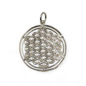 miniatura Colgante Flor de la Vida Grande Plata 1r Ley
