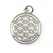 miniatura Colgante Flor de la Vida Mediano Plata 1r Ley