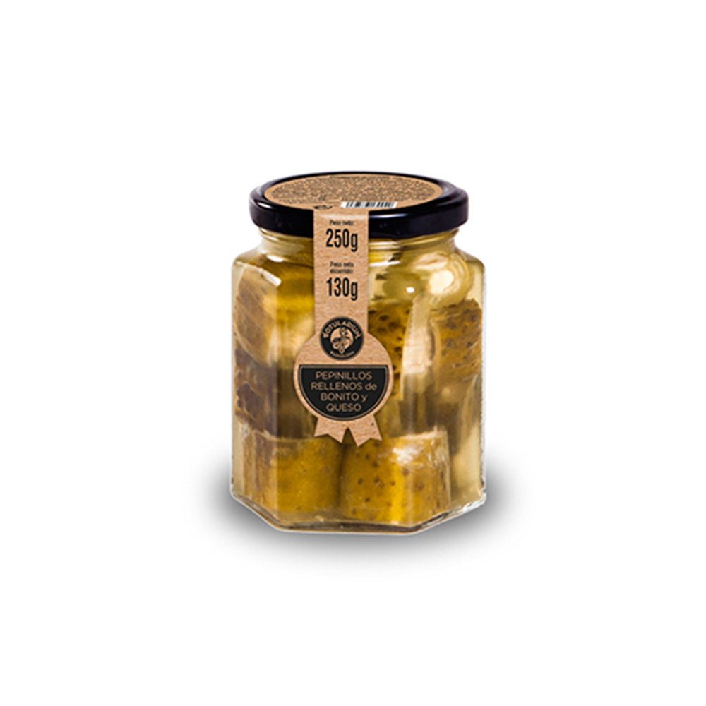 Pepinillos rellenos de bonito y queso Botularium (pack de 2)