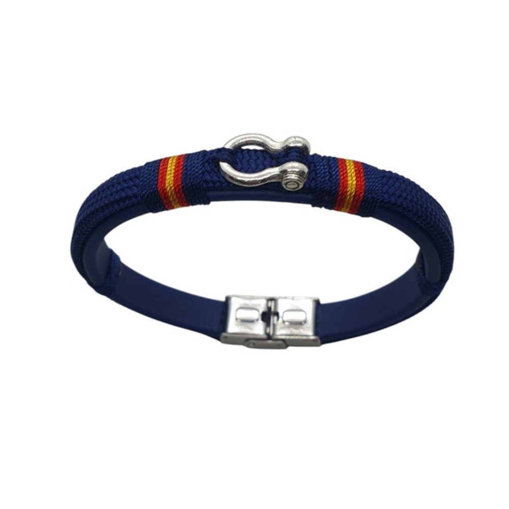 Pulsera  Azul Cuerda  Náutica biothane con grillete