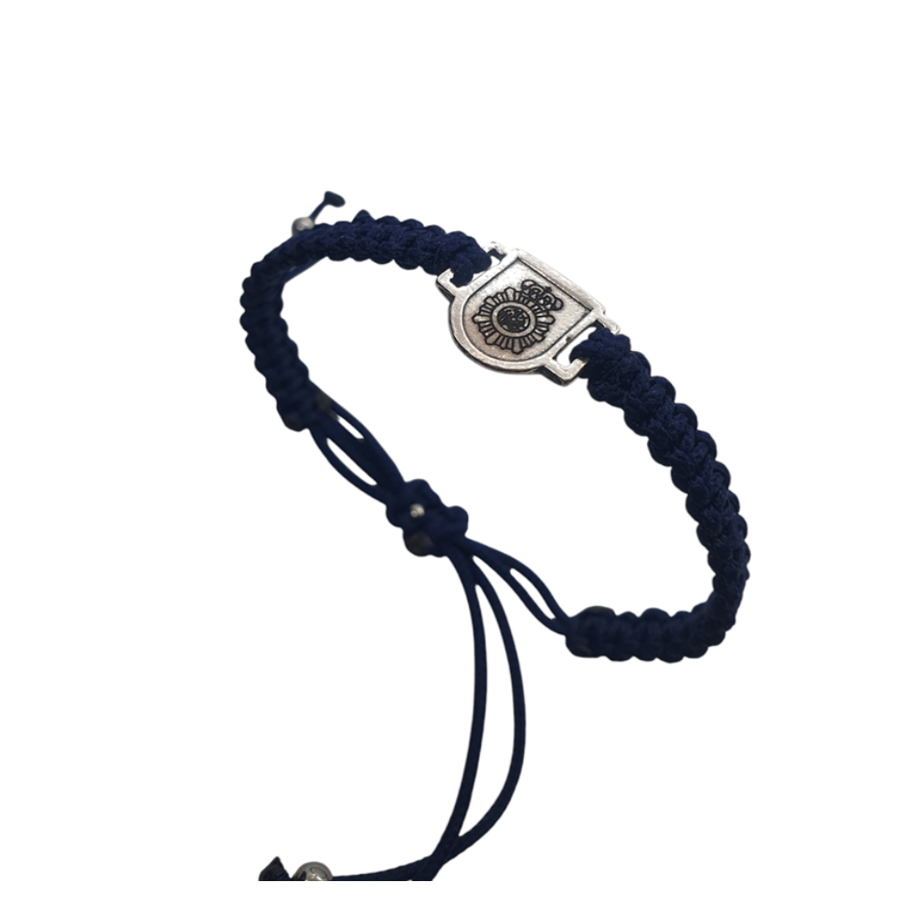 Pulsera  en plata de ley con escudo grabado del CNP para mujer