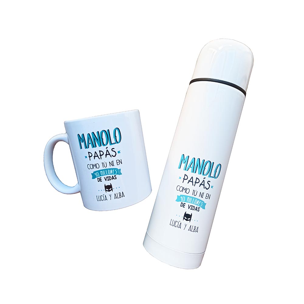 Termo o taza día del padre personalizada con su nombre