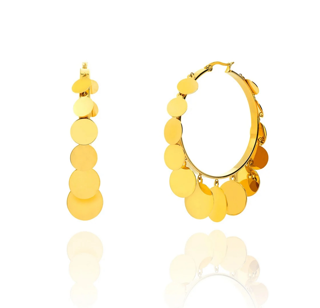 Pendiente Acero Chapas - Aro 45 mm