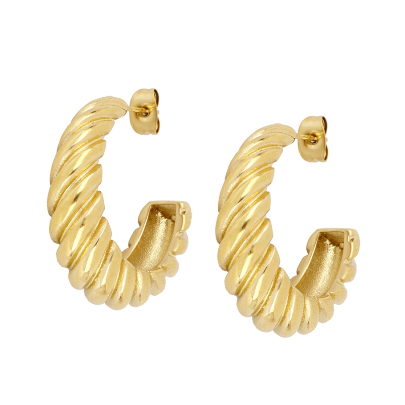 Pendientes Semi Aro disponible en acero y acero dorado