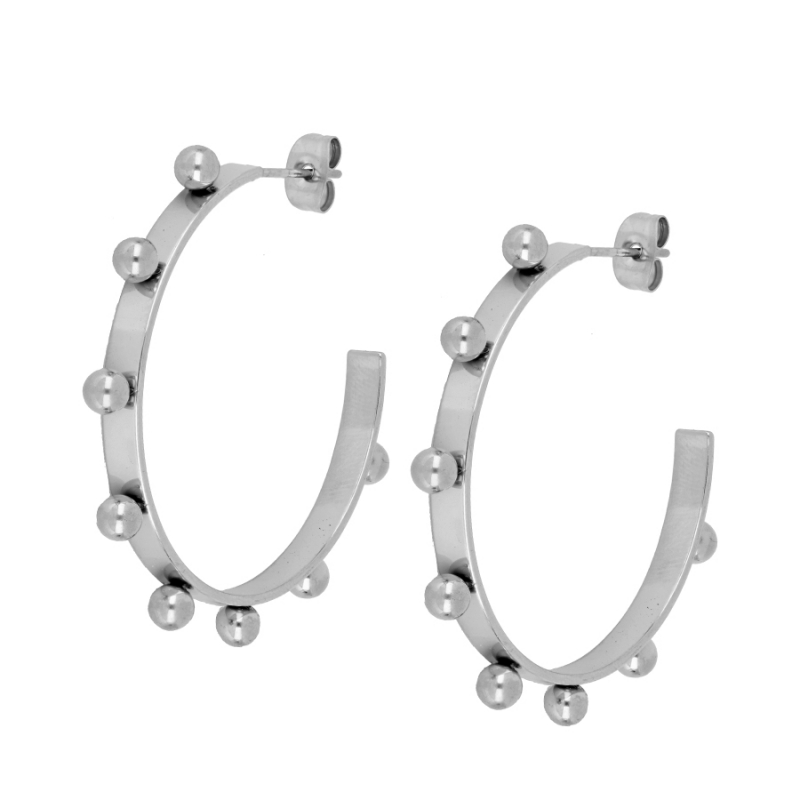 Pendientes Semi aro con bolitas