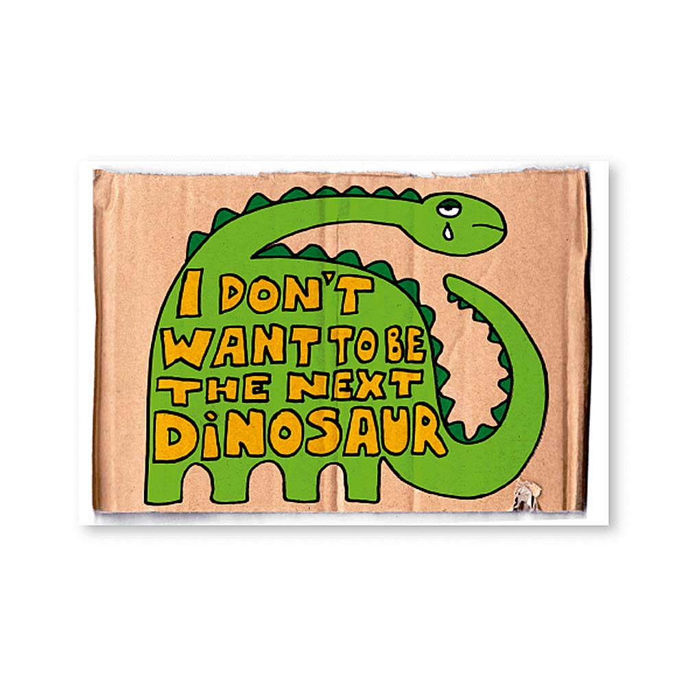 Tarjeta postal prefranqueada Dinosaur - Protest Stamps Cumbre del Clima Correos