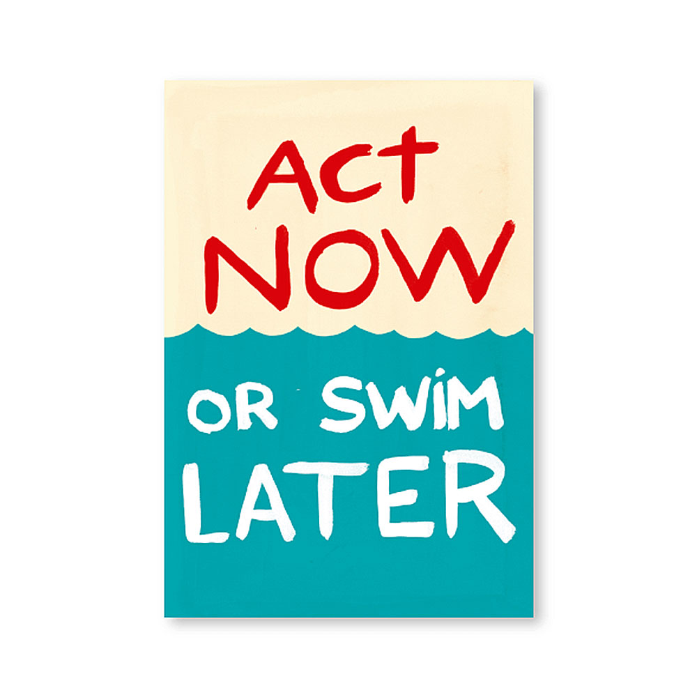 Tarjeta postal prefranqueada Act now or swim later - Protest Stamps Cumbre del clima - Colección exclusiva Correos