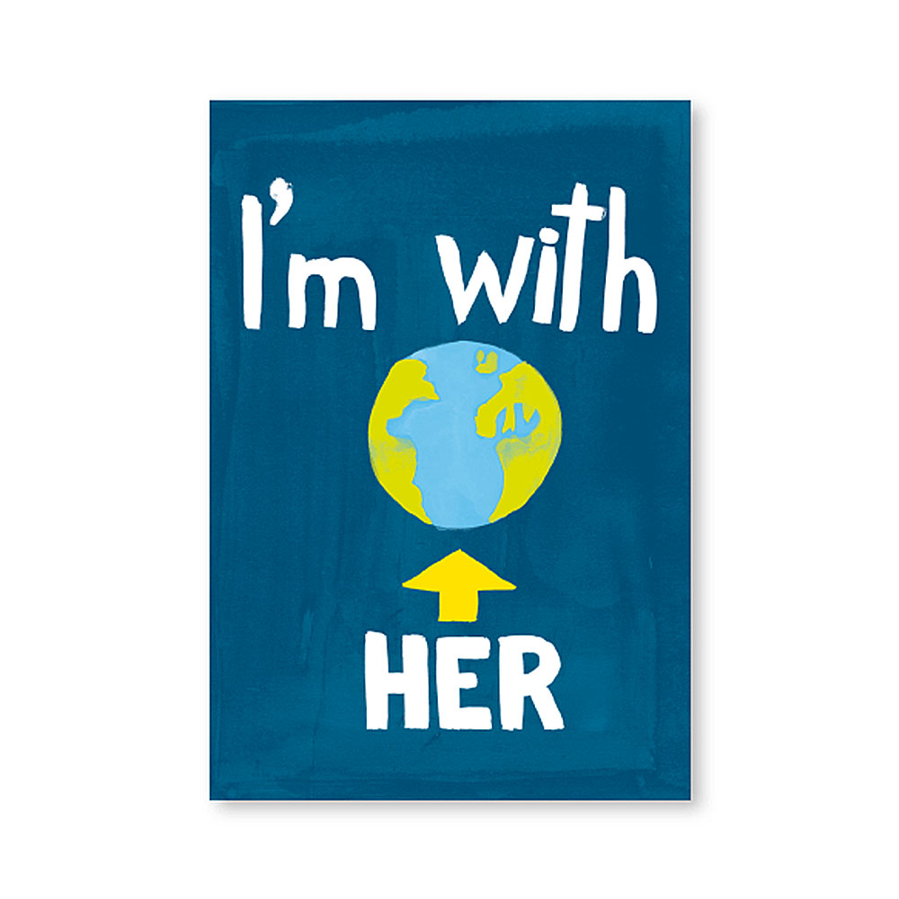 Tarjeta postal prefranqueada I'm with her - Protest Stamps - Correos Cumbre del clima