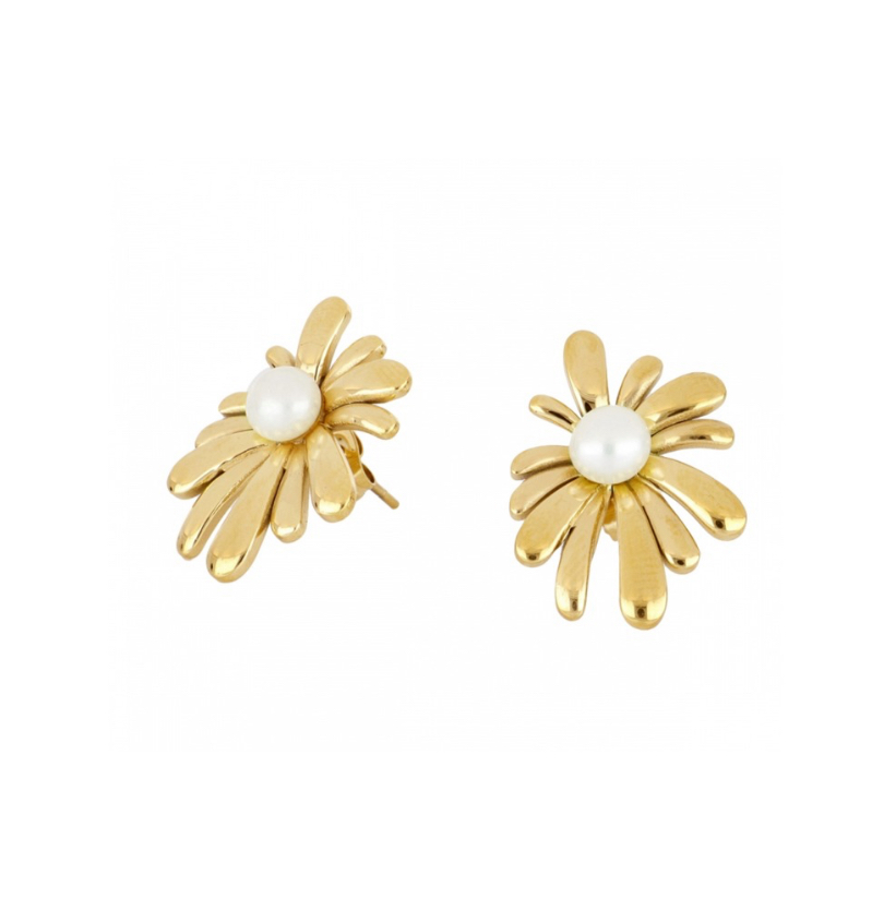 Pendientes de mujer en acero inoxidable diseño flor