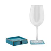 miniatura ejemplo de uso juego de 6 posavasos azul área solidaria Correos fundación A LA PAR