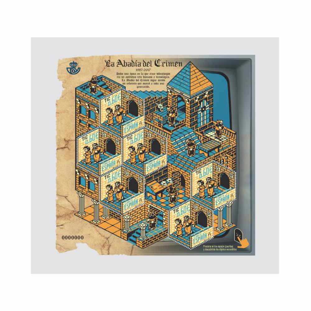 Sello - mini pliego La Abadía del crimen en Correos