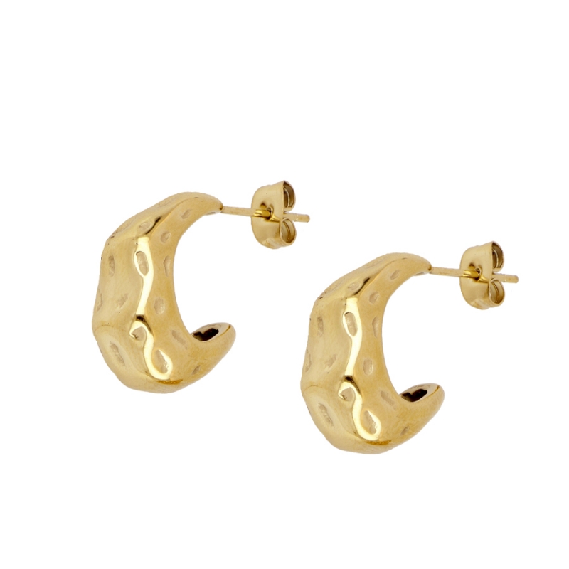 Pendientes semi aro en acero