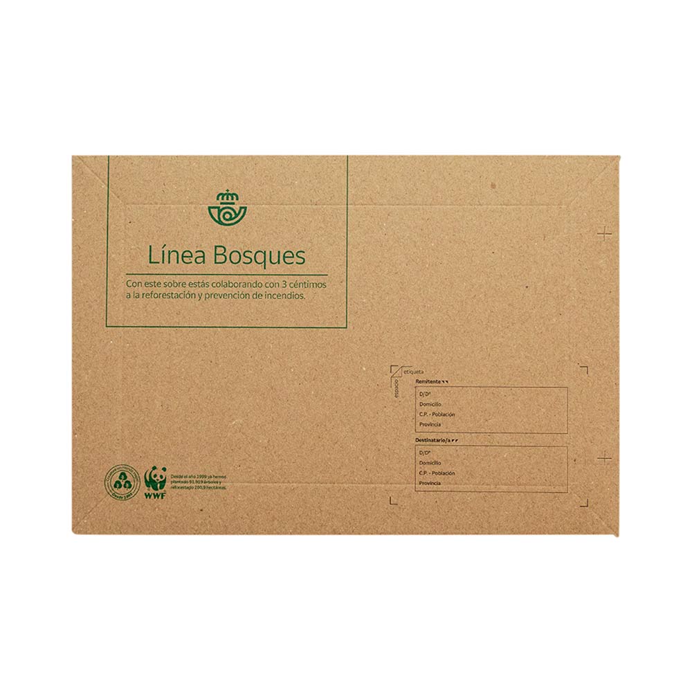 Sobre de cartón grande línea bosques