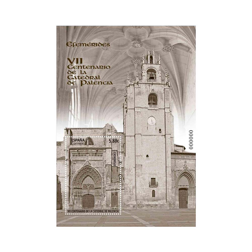 sello de la catedral de Palencia (hoja bloque) Correos