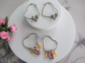 miniatura Aros corazón con cuentas