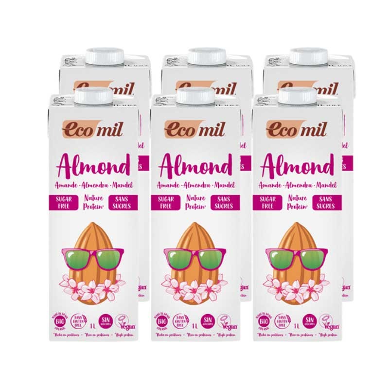 Ecomil Bebida de almendra nature (sin azucar) proteina Bio 6x1L Ecomil