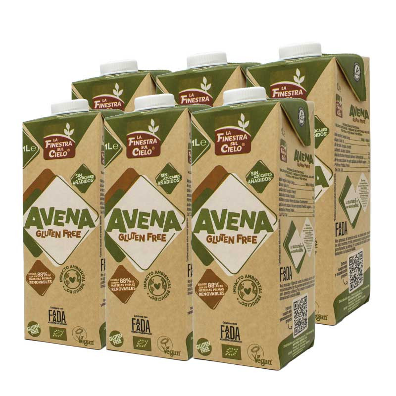 La finestra Bebida de avena sin gluten bio 6x1L La Finestra