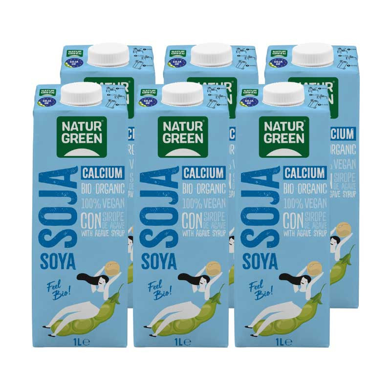 Naturgreen Bebida de soja con sirope de agave bio 6x1L Naturgreen