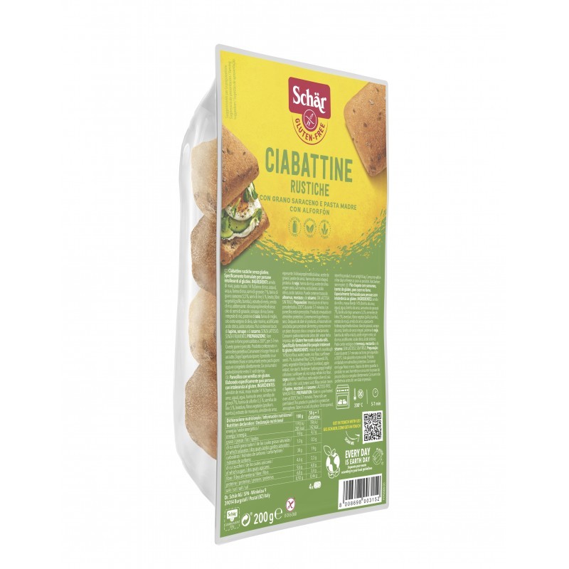 Schar Ciabattine pan chapata rustica 4x50g Schar
