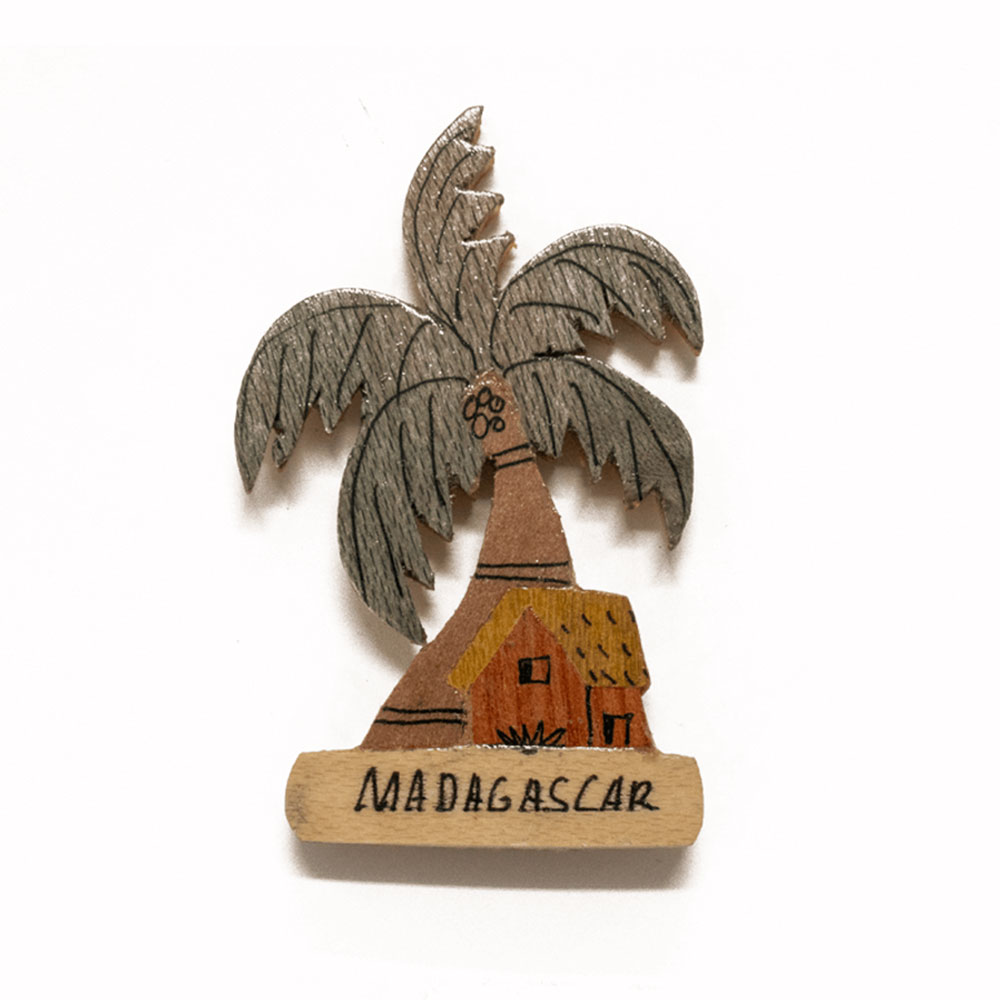 imán madera palmera Fundación Agua de coco