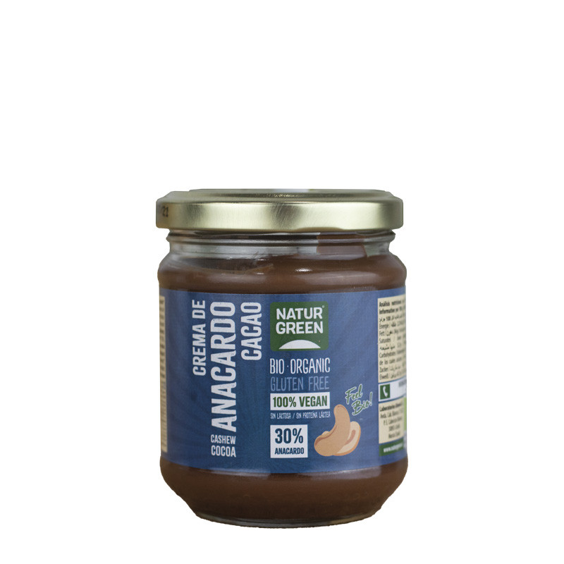 Naturgreen Crema de Anacardo y Cacao s/gluten Bio 200g Naturgreen