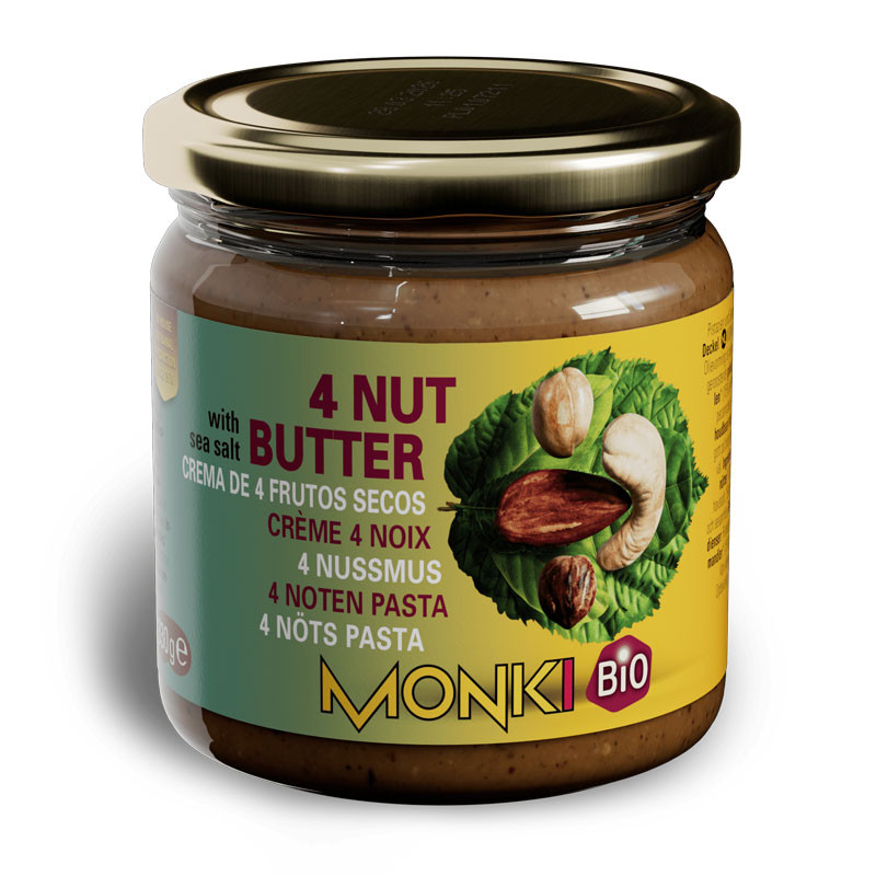 MON DECONATUR Crema mezcla de 4 frutos secos 330g Monki