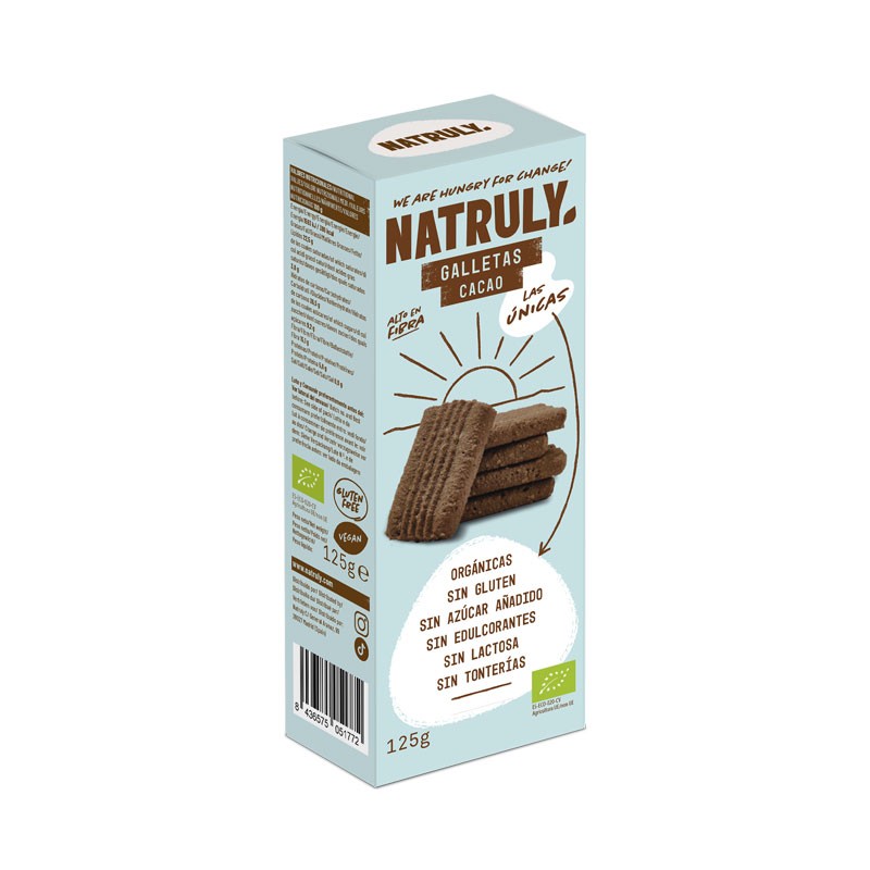 Natruly Galletas de Cacao sin gluten Bio 125g Natruly