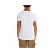 miniatura Camiseta niño pelegrin blanco de espalda