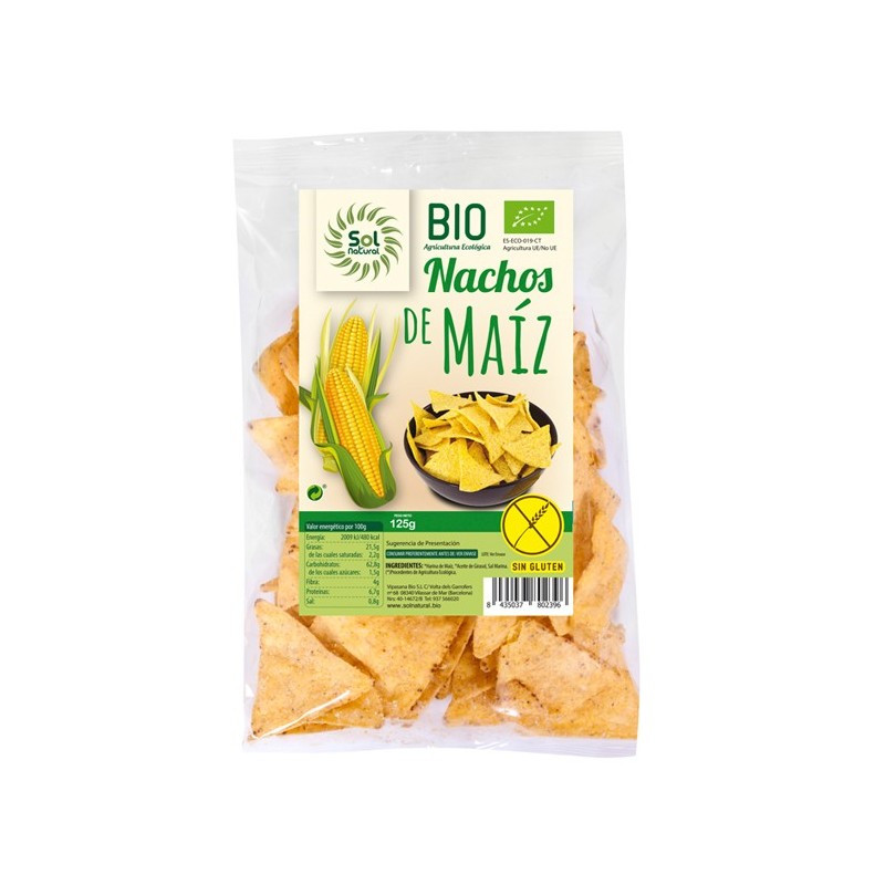 Sol Natural Nachos de maiz natural bio 125g Sol Natural