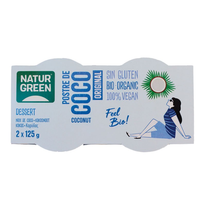 Naturgreen Postre de Coco Original Bio 2x125g Naturgreen