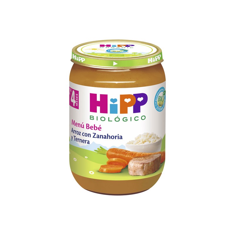 Hipp Potito de arroz con zanahoria y ternera Bio +4M 190g Hipp