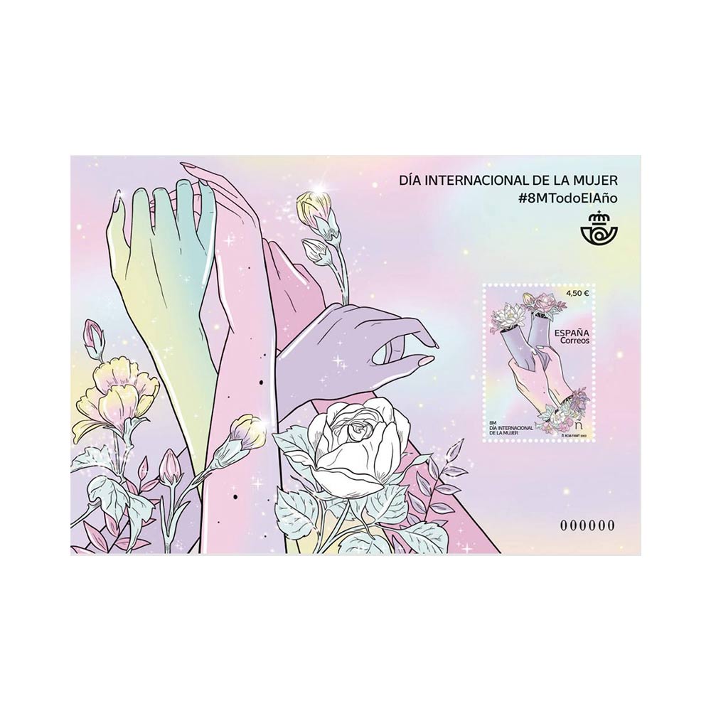 Sello 8M Correos hoja bloque colección #8MTodoElAño