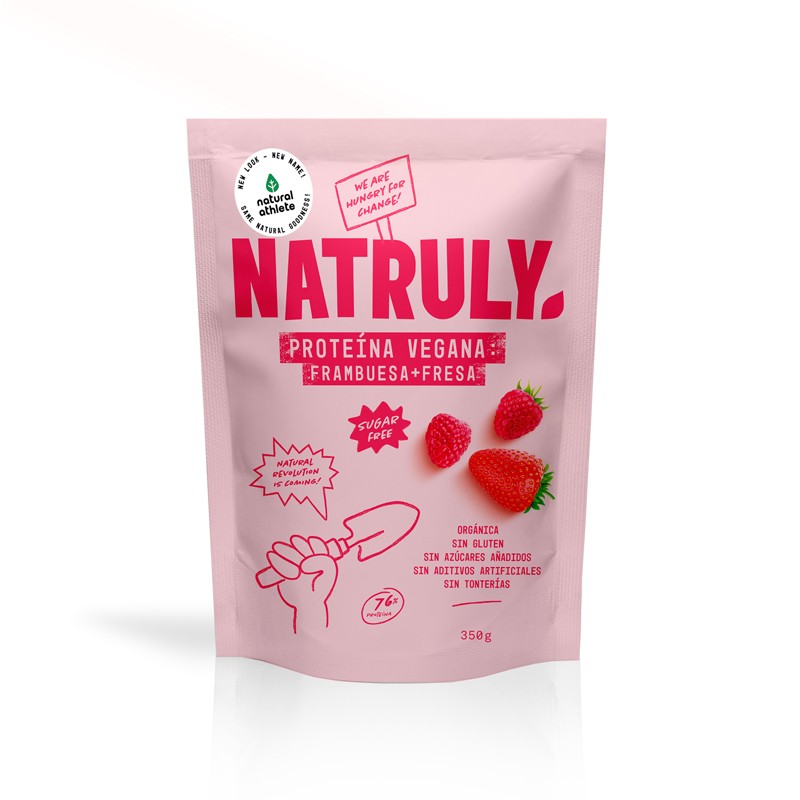 Natruly Proteina Vegana 73% Fresa y Frambuesa Bio 350g Natruly