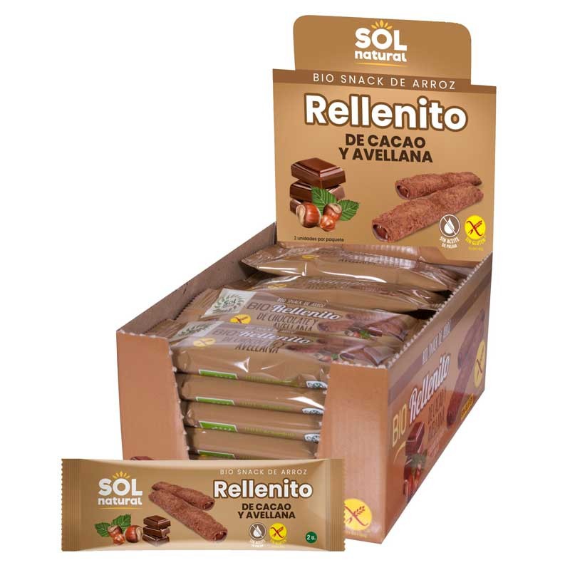 Sol Natural Rellenito de choco y avellanas bio sin gluten 24x25g Sol Natural