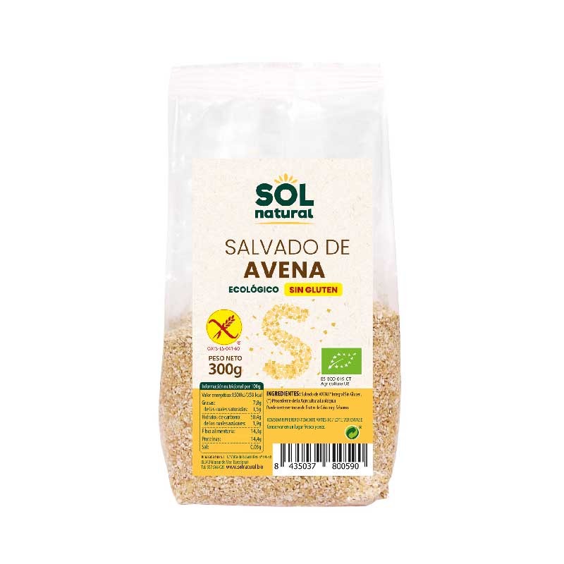 Sol Natural Salvado de avena sin gluten bio 300g Sol Natural