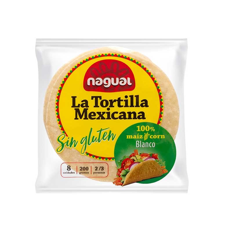 Nagual Tortilla maiz blanco sin gluten 200g Nagual