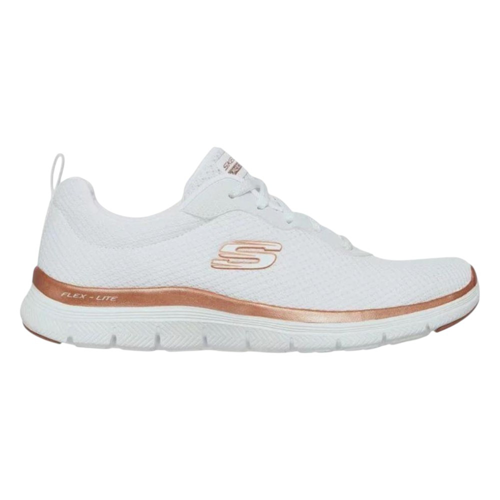 Imagen ZAPATILLAS SKECHERS GET CONNECTED BLACAS ROSA DORADO 12615-WTRG CASUAL MUJER