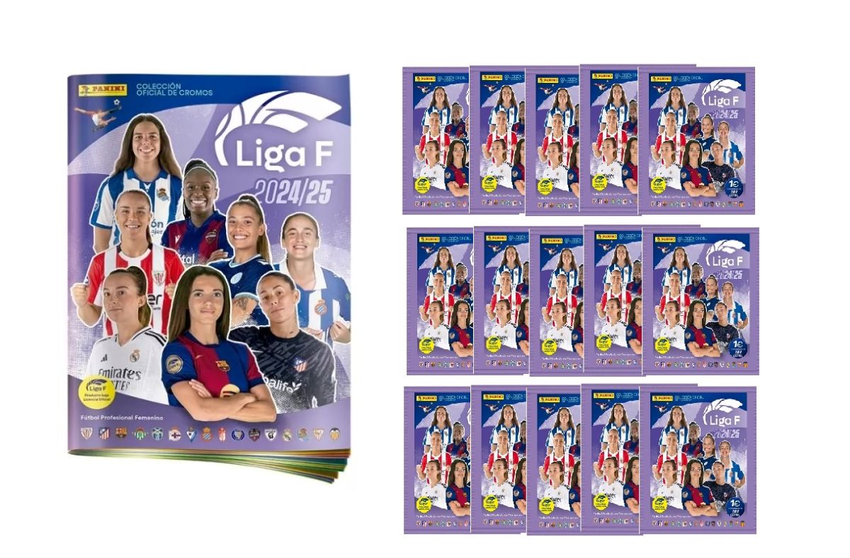 La liga Femenina Album vacío sin cartas ni sobres + 15 sobres Panini