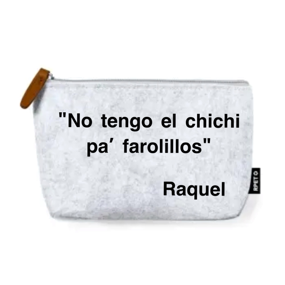 Neceser de Fieltro Reciclado con Frases Feministas Personalizado con Tu Nombre