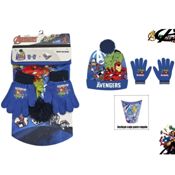 miniatura Pack Infantil Guantes + Gorro Pompón Avengers con Caja Regalo de Los Vengadores