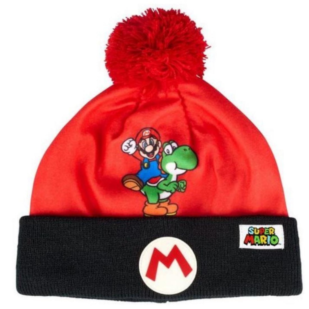 Gorro Pompón Infantil Súper Mario Rojo