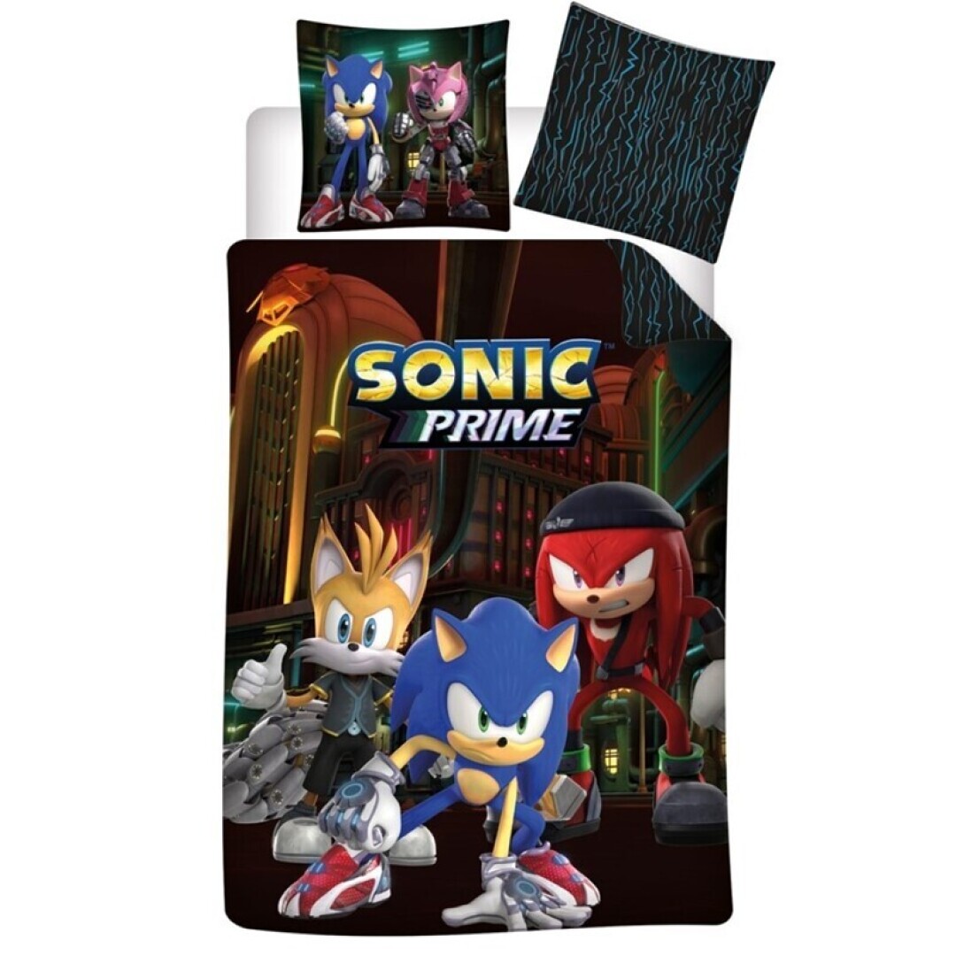 Funda Nórdica Reversible  Sonic Prime The Hedgehog para Cama de 90 o 105 cm Microfibra