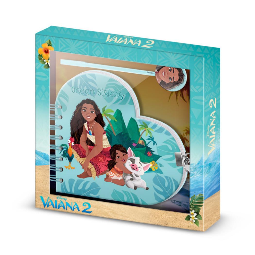 Pack Regalo Diario con Candado en Forma de Corazón más Bolígrafo Disney Vaiana