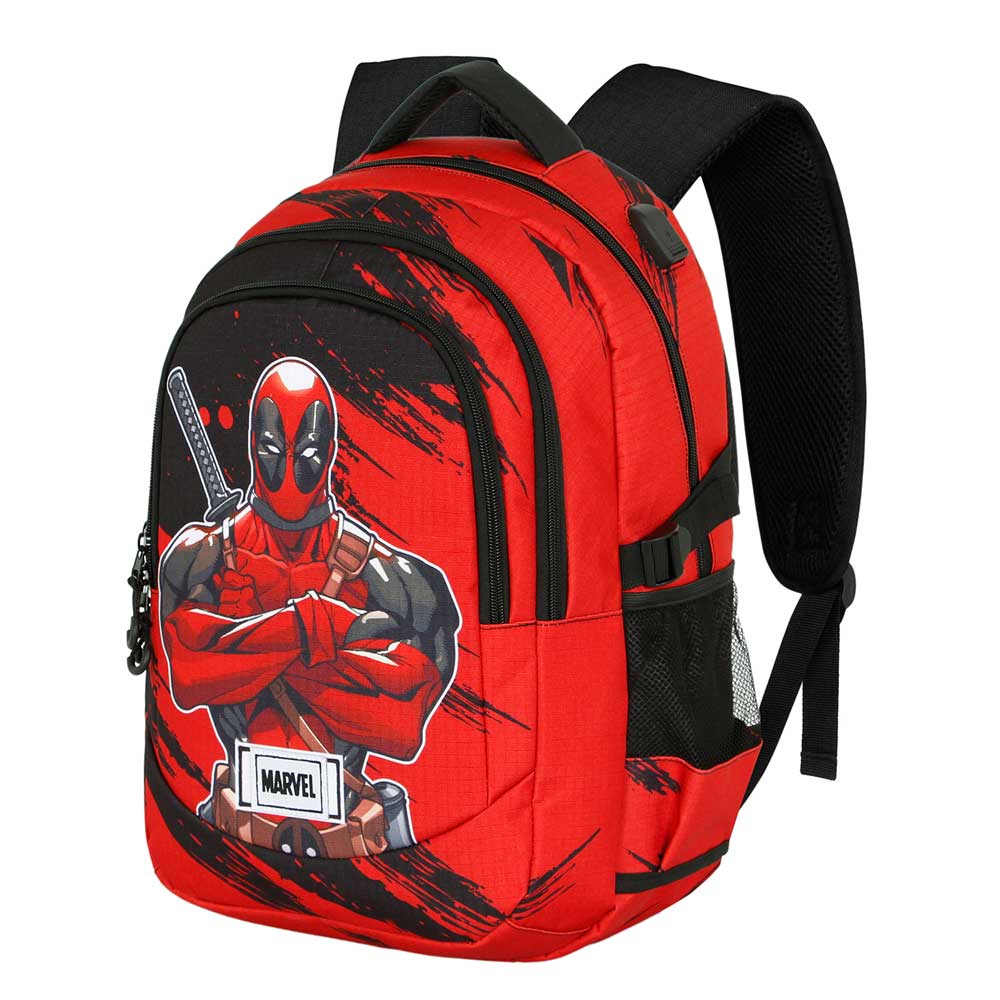 Mochila Running Plus  Marvel deadpool con Puerto USB