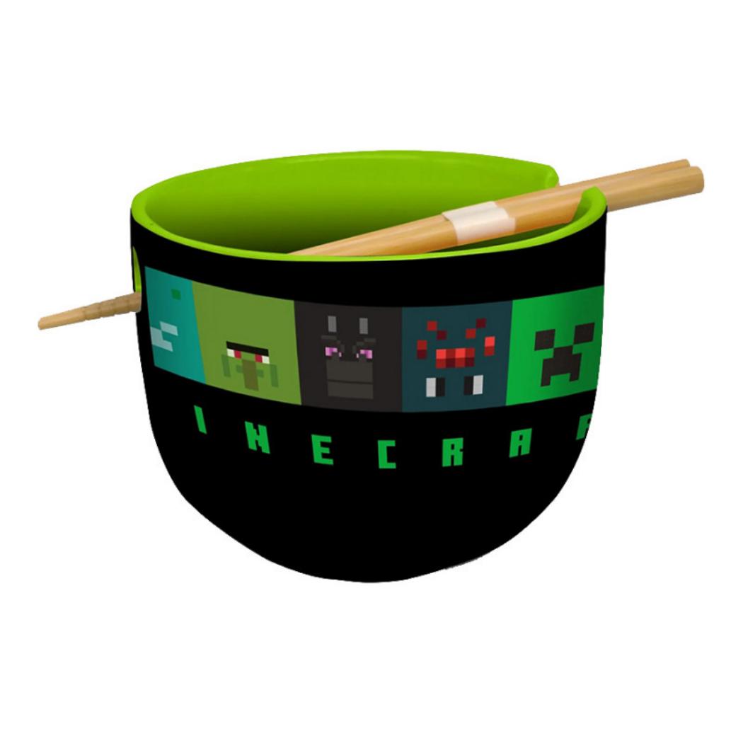 Stor Cuenco Bol para Ramen con Palillos Minecraft