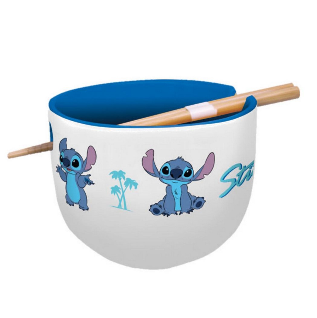 Stor Cuenco Bol para Ramen con Palillos Stitch