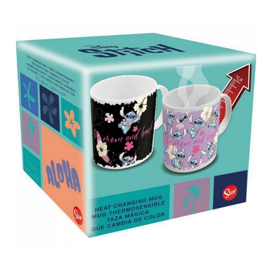 Stor Taza Mug Térmica Cerámica Cambia De Color Stitch 325ml