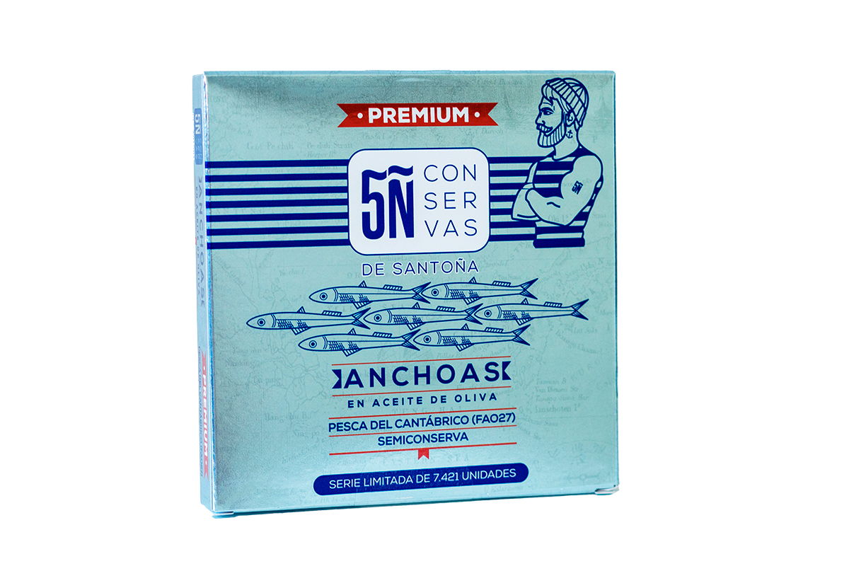 Pack de 6 latas de Anchoas Premium del Cantábrico Oliva 100 ml 1