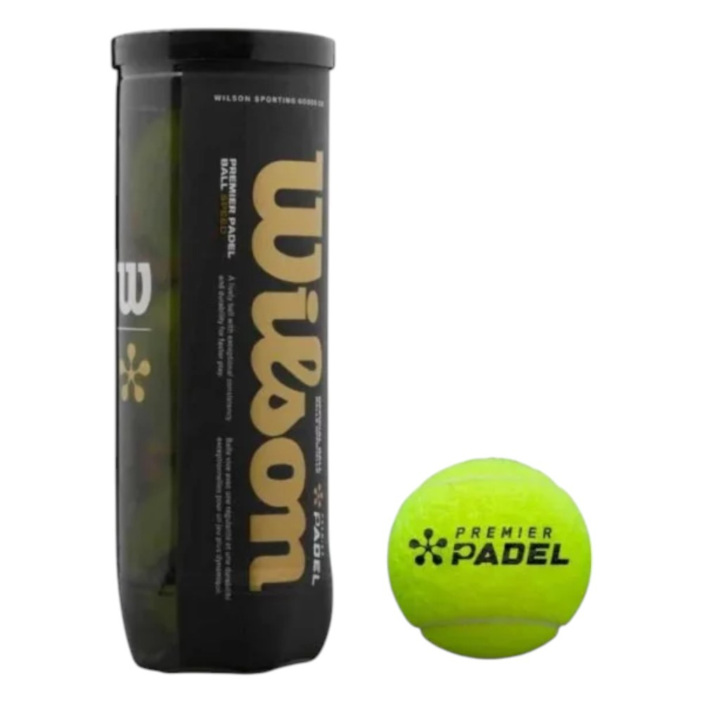 Imagen BOTE PELOTAS PADEL WILSON 3 UND PREMIER SPEED 3 BALL AMARILLO WR8908501001 PAQUETE 3 PELOTAS 