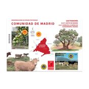miniatura Hoja bloque Gastronomía. D.O. Protegidas Comunidad de Madrid. DOP Aceite. IGP Carne de Sierra Guadar